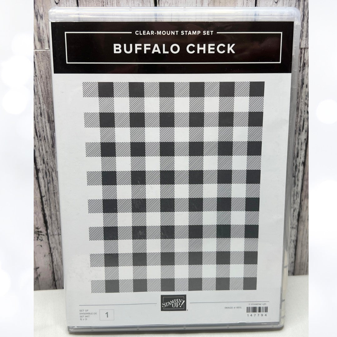 Stampin Up BUFFALO CHECK Plaid Background Rubber Stamp