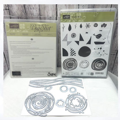 Stampin Up SWIRLY BIRD Scribbles Rubber Stamps Thinlits Dies AS IS**