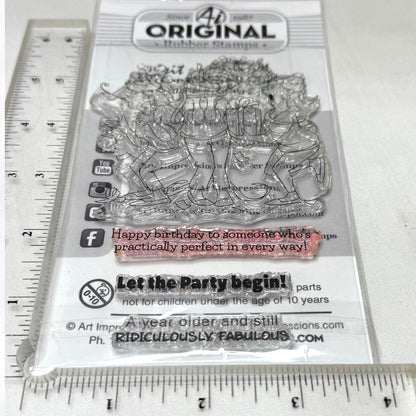 Art Impressions BIRTHDAY Girlfriends Party Girls Perfect Rubber Stamps Lot