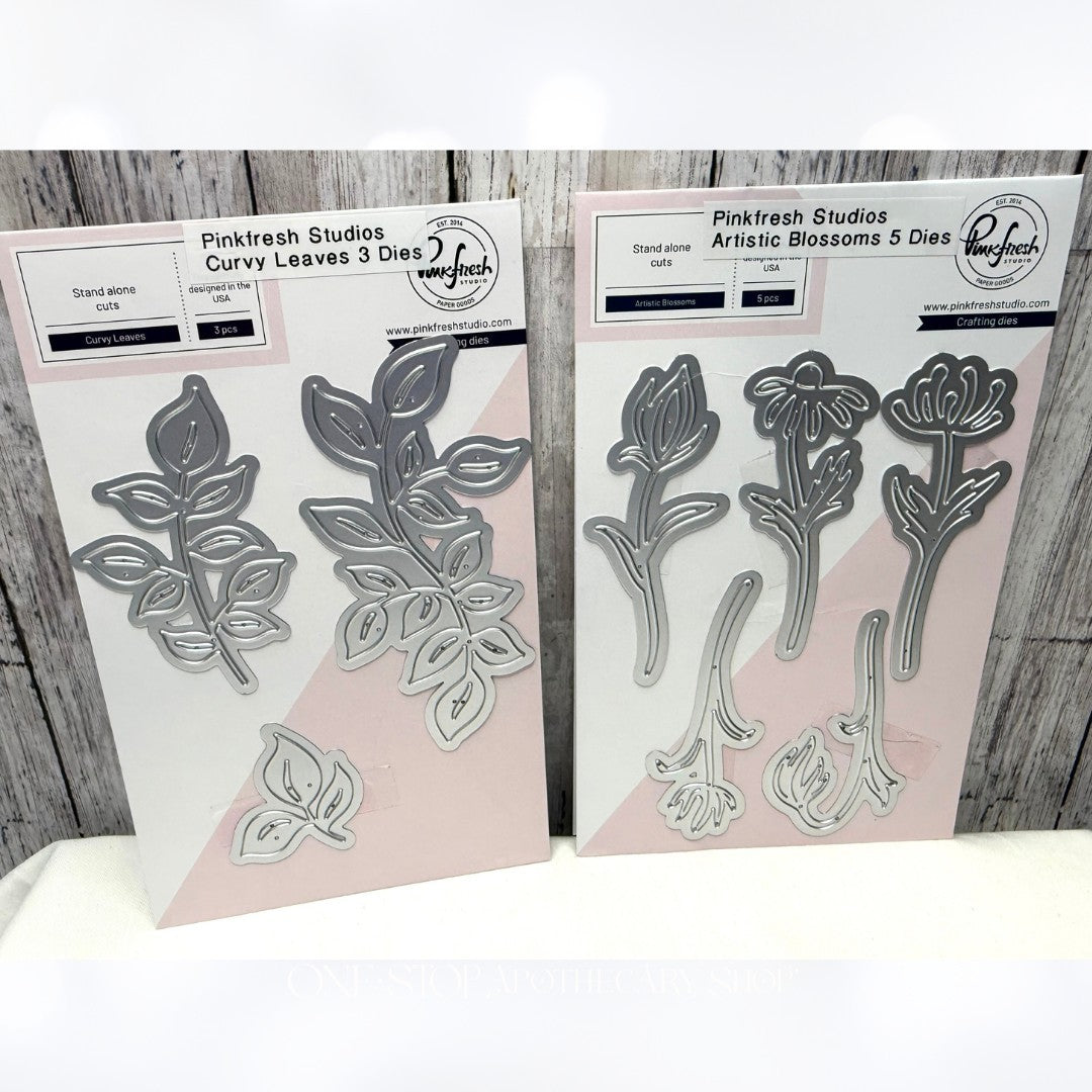 Pinkfresh Studio ARTISTIC BLOOMS Curvy Leaves Flower Dies