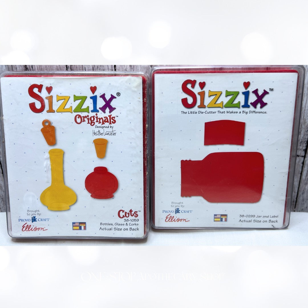Sizzix Originals JAR & LABEL Bottles Glass & Cork Dies Set