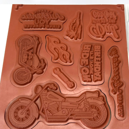 Stampin Up LEGENDARY RIDE Motorcycle Biker Fathers Day Rubber Stamps