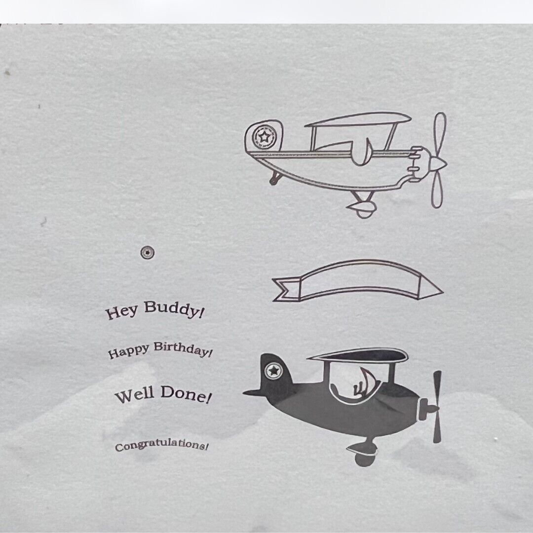 Papertrey Ink FLY AWAY Airplane Plane Rubber Stamps Dies