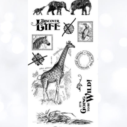 Graphic 45 SAFARI ADVENTURE Zoo Animals Africa Rubber Stamps Sets 1 , 2, 3 AS IS