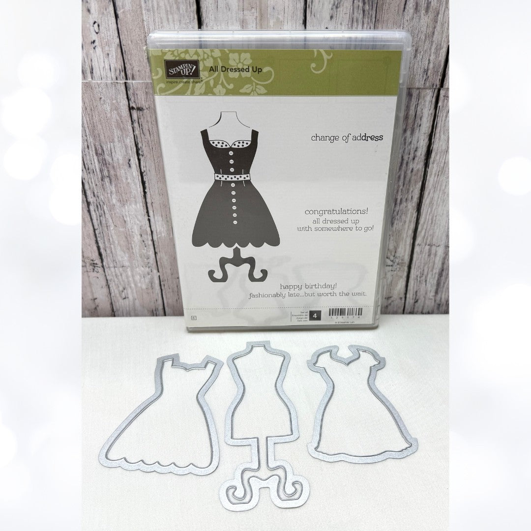 Stampin Up ALL DRESSED UP Dress Up Fashion Rubber Stamps Framelits Dies