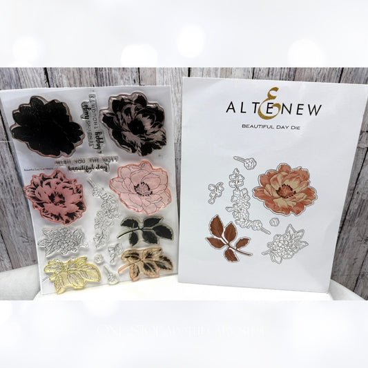 Altenew BEAUTIFUL DAY Flowers Floral 6x8 Rubber Stamps Dies