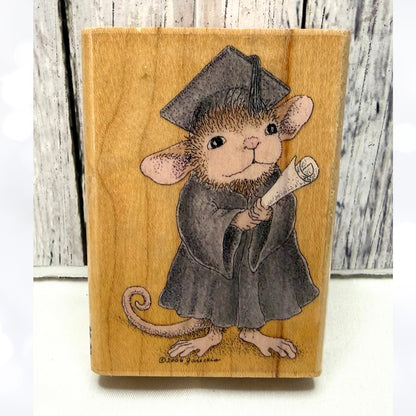 House Mouse THE GRADUATE Graduation Mice Rubber Stamp