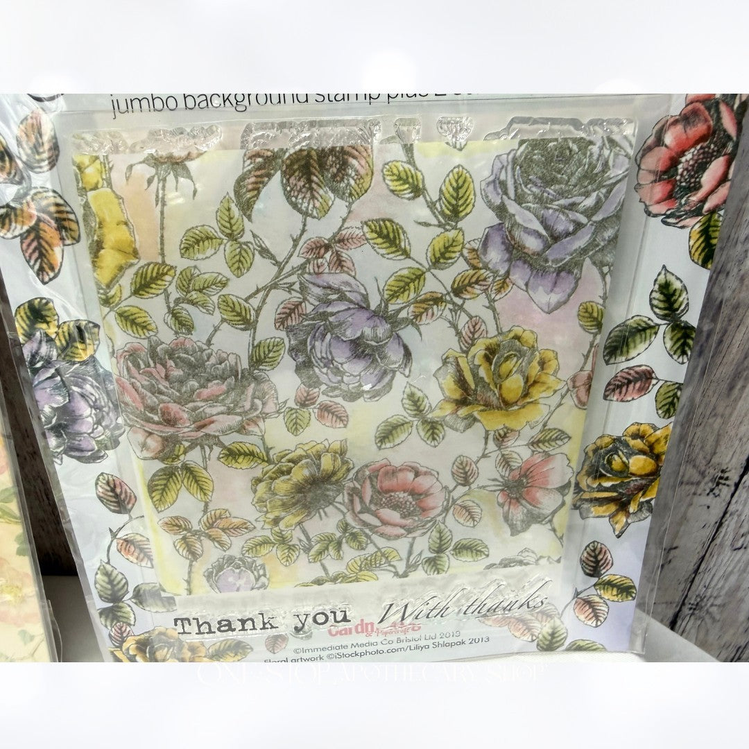 Cardmaking CHILDREN Floral Flowers Background Rubber Stamps Lot of 3