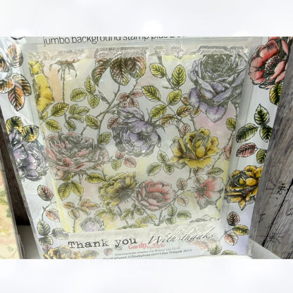 Cardmaking CHILDREN Floral Flowers Background Rubber Stamps Lot of 3