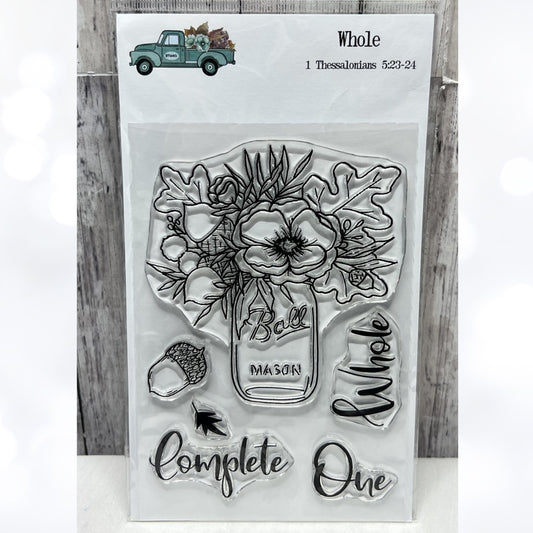 By the Well 4 God WHOLE Mason Jar Religious Bible Journaling Rubber Stamps