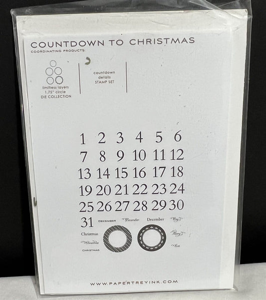 Papertrey Ink COUNTDOWN TO CHRISTMAS Advent Calendar Numbers Rubber Stamps