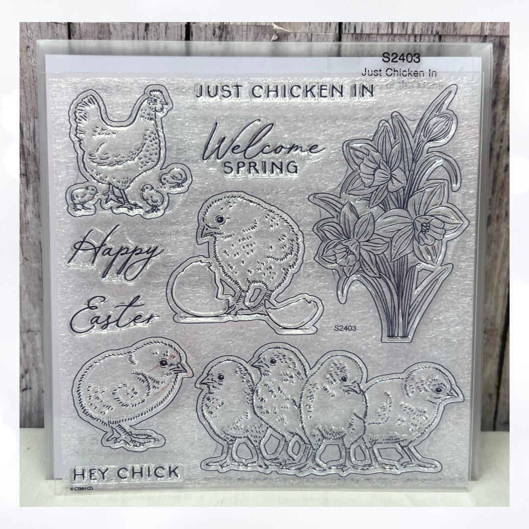 Close To My Heart JUST CHICKEN IN Chicks Easter Spring Rubber Stamps