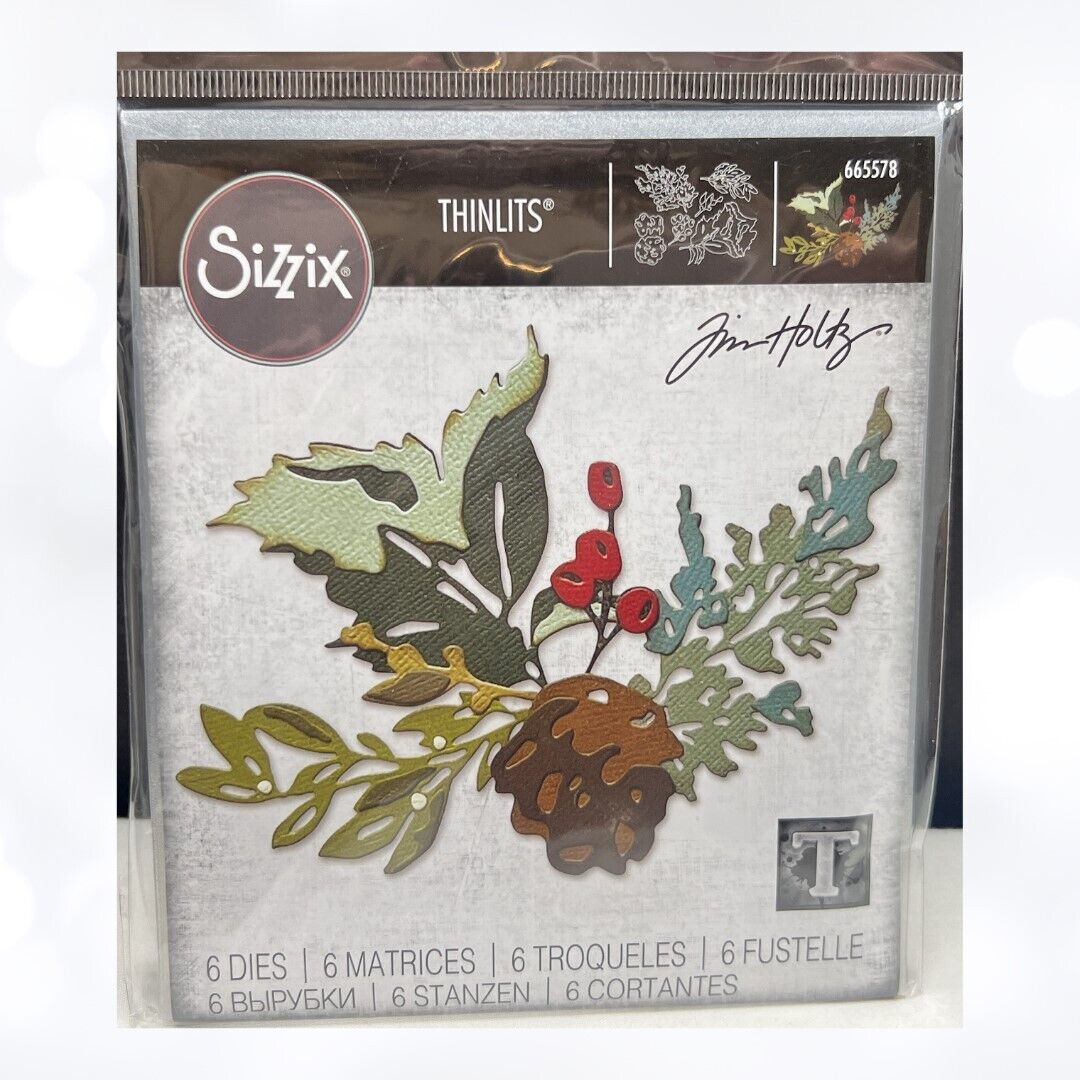 Tim Holtz HOLIDAY BRUSHSTROKES #2 Pine Cone Christmas Thinlits Dies