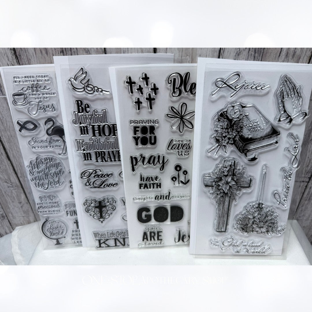 Inkadinkado Stampabilities BIBLE JOURNALING Religious Rubber Stamps Lot of 4