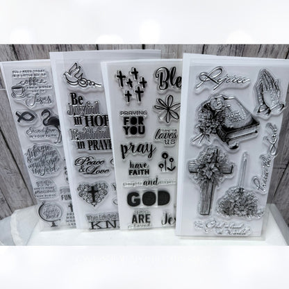 Inkadinkado Stampabilities BIBLE JOURNALING Religious Rubber Stamps Lot of 4
