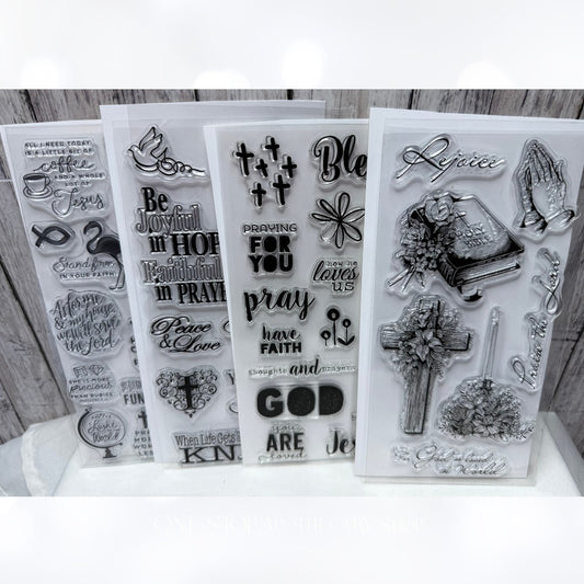 Inkadinkado Stampabilities BIBLE JOURNALING Religious Rubber Stamps Lot of 4