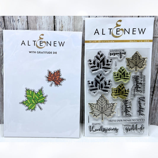 Altenew WITH GRATITUDE Leaves Leaf Rubber Stamps Dies