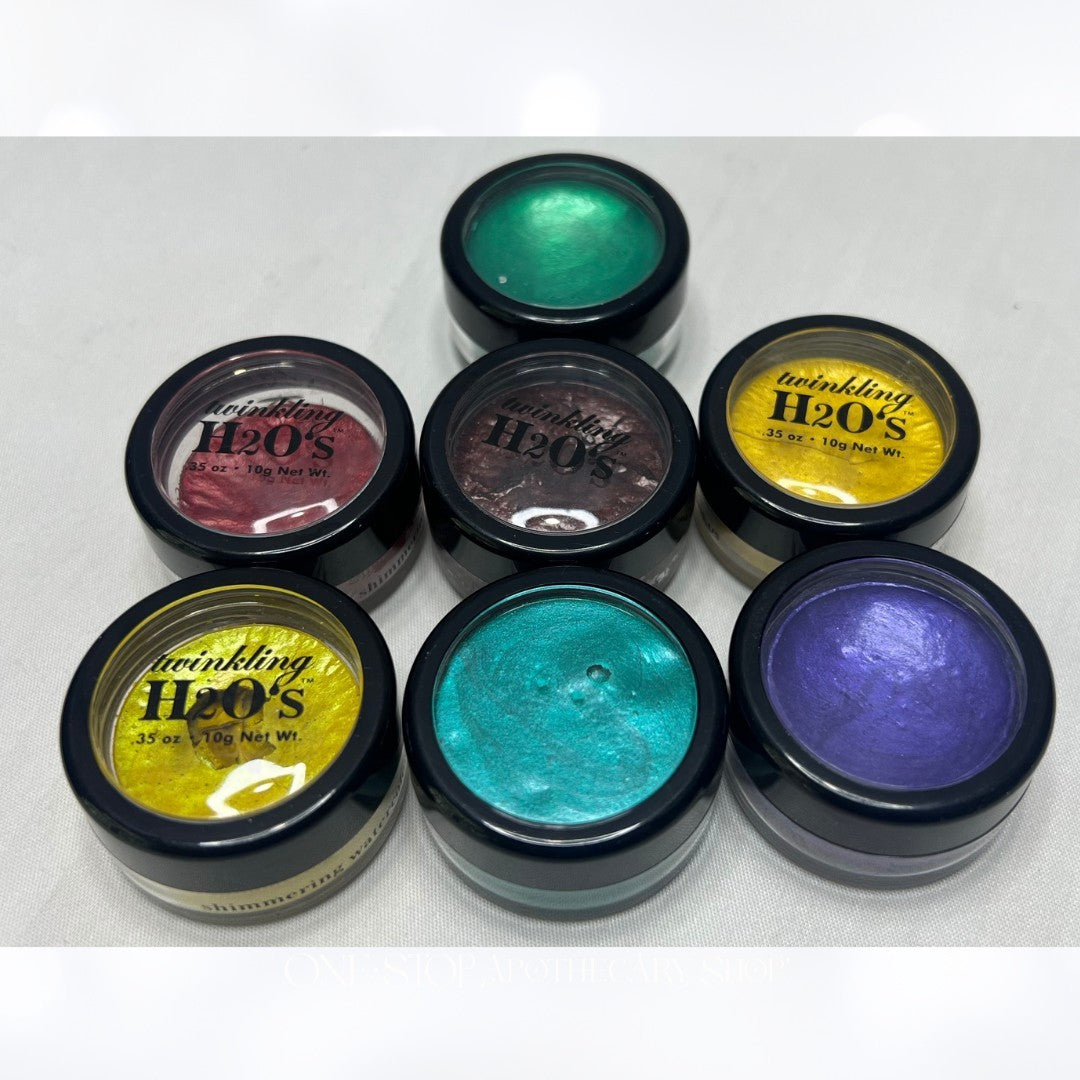 Luminarte TWINKLING H2Os Shimmering Watercolor 10gm Jars Lot of 7