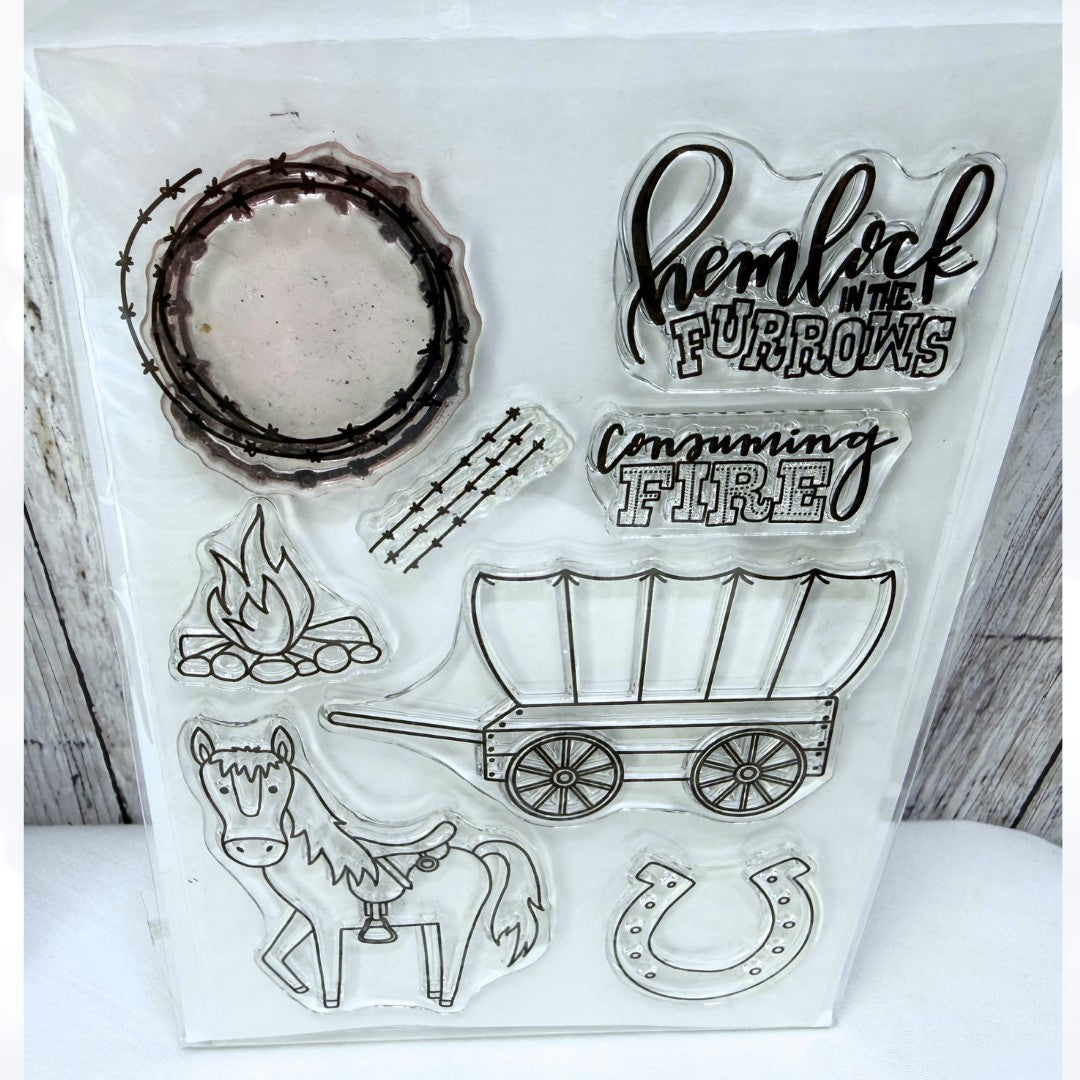 By the Well 4 COWBOYS Western Unto the Lord Bible Journaling Rubber Stamps Lot