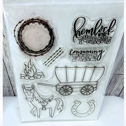 By the Well 4 COWBOYS Western Unto the Lord Bible Journaling Rubber Stamps Lot