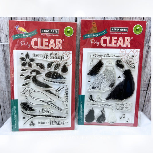 Hero Arts PARTRIDGE BIRD Color Layering Christmas Rubber Stamps