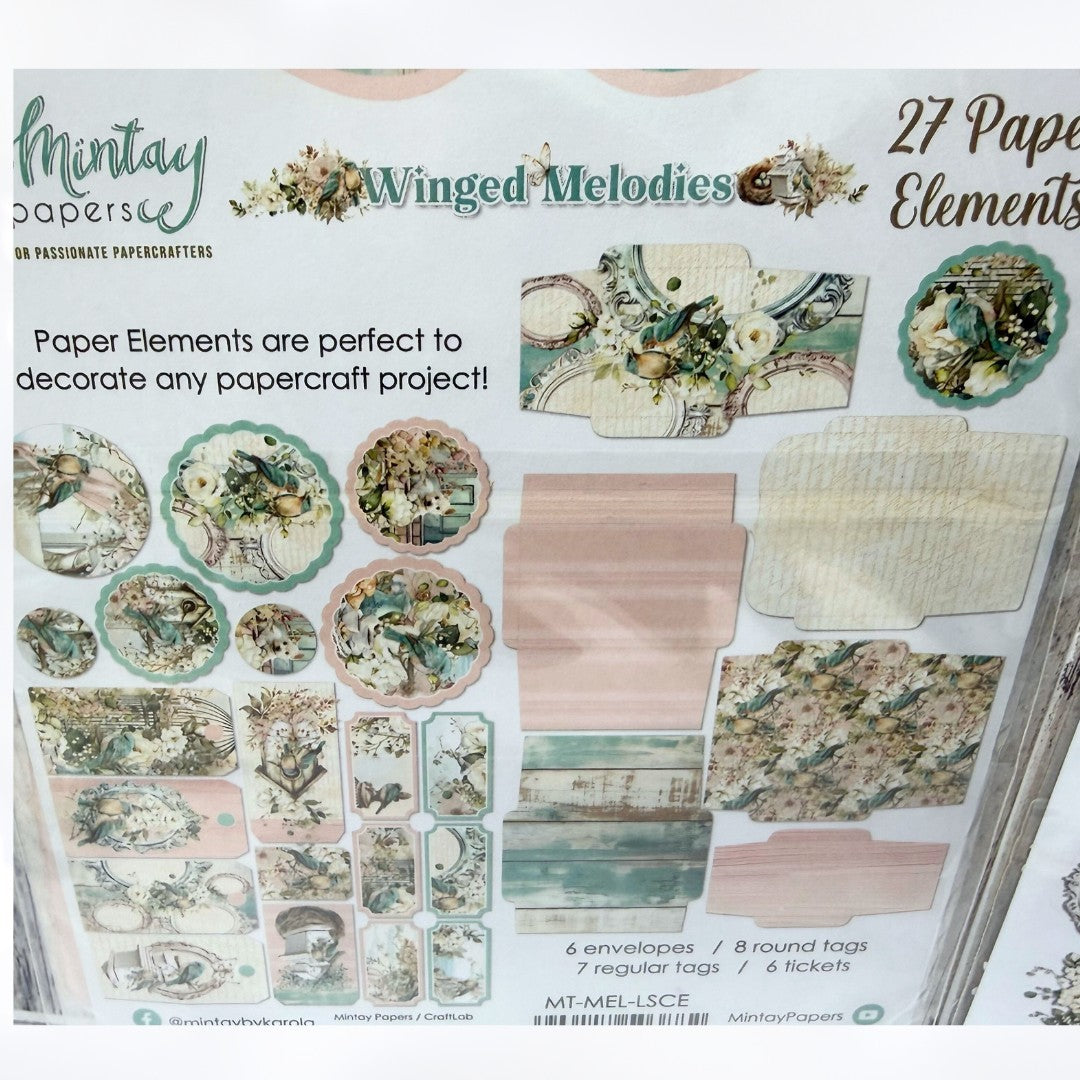 Mintay WINGED MELODIES Birds 12x12 6x8 Paper Die Cuts Collection