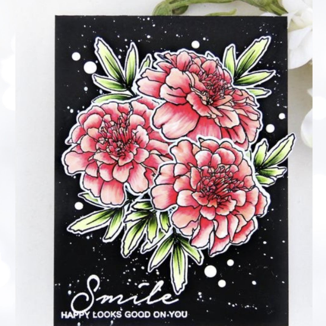 Altenew MAGNOLIAS FOR YOU Smiles & Hugs Flowers Rubber Stamps Set of 2