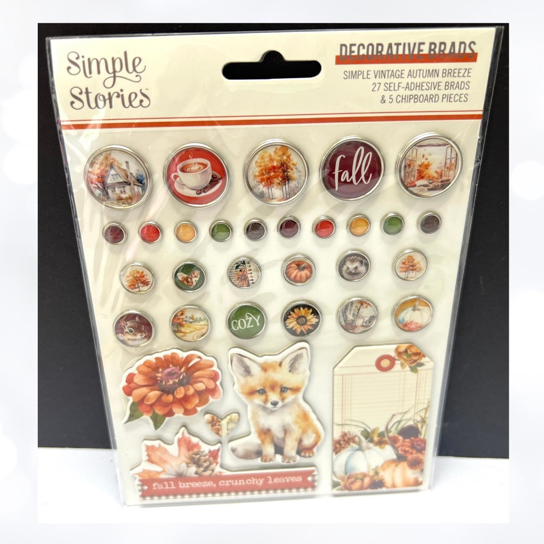 Simple Stories VINTAGE AUTUMN BREEZE Fall 12x12 Kit Paper Ephemera Collection