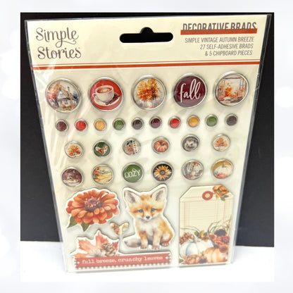 Simple Stories VINTAGE AUTUMN BREEZE Fall 12x12 Kit Paper Ephemera Collection