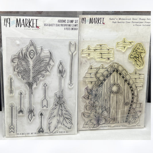 49 and Market WHIMSICAL DOOR Arrows Rubber Stamps Lot
