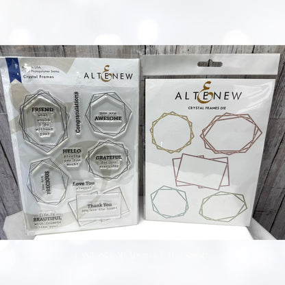 Altenew CRYSTAL FRAMES Sentiments 6x8 Rubber Stamps Dies