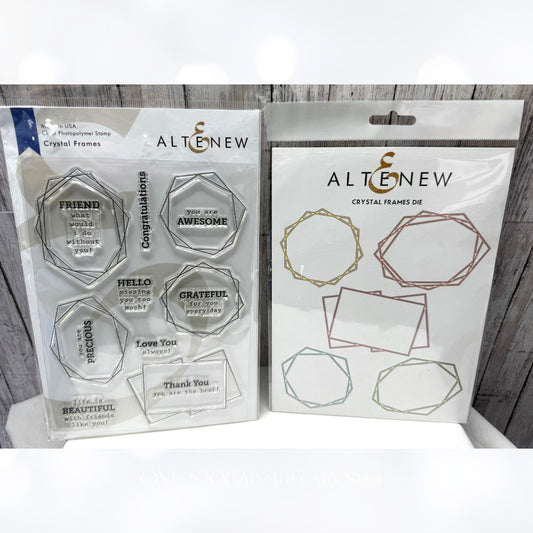 Altenew CRYSTAL FRAMES Sentiments 6x8 Rubber Stamps Dies