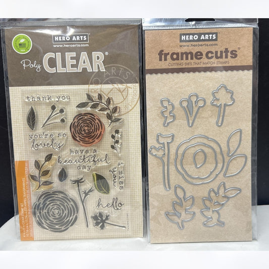 Hero Arts YOU'RE SO LOVELY Flowers Floral Rubber Stamps Dies