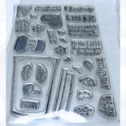 Stampin Up MERRY CAFE Coffee Christmas Halloween Rubber Stamps