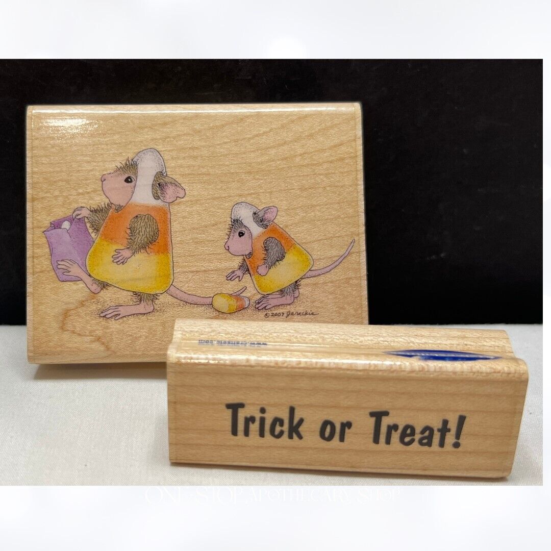 House Mouse SWEET FIND Trick Or Treat Candy Corn Halloween Rubber Stamps