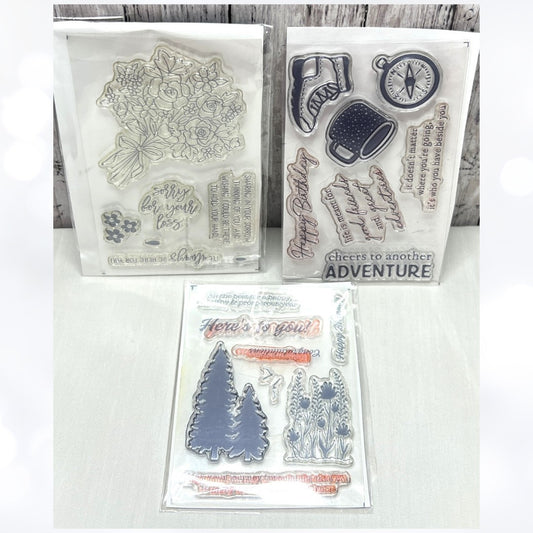 Stampin Up OUTDOOR Nature Floral Bouquet Paper Pumpkin Rubber Stamps