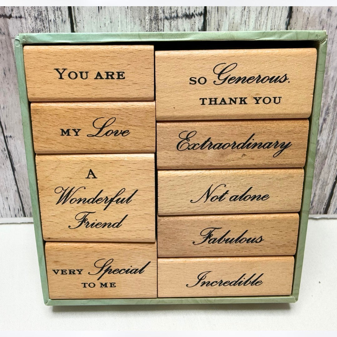 Anna Griffin SENTIMENTAL STATEMENTS Greetings Rubber Stamps