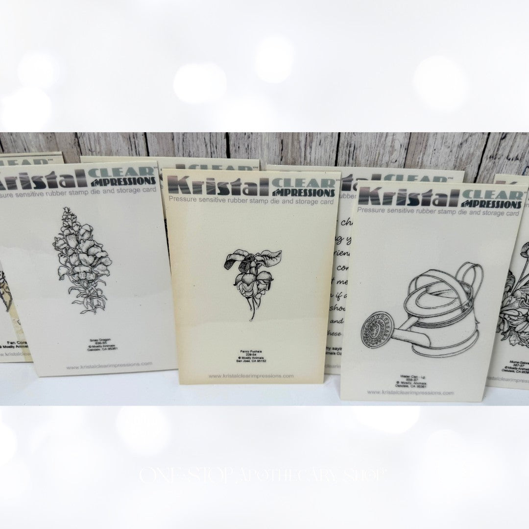 Kristal Clear Impressions SEA OCEAN Flowers Fish Unmounted Red Rubber Stamps Lot