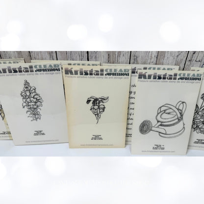 Kristal Clear Impressions SEA OCEAN Flowers Fish Unmounted Red Rubber Stamps Lot