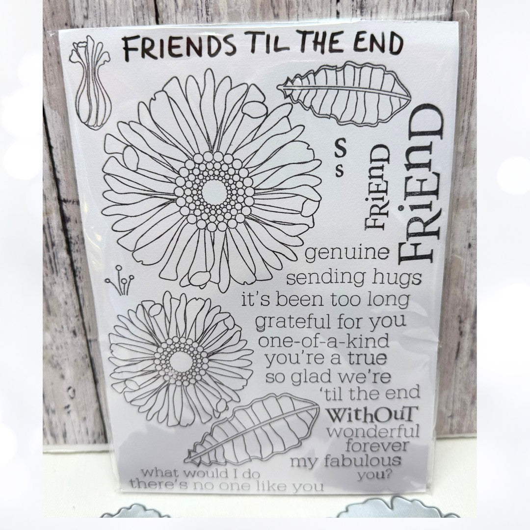 Papertrey Ink FRIENDS TIL THE END Flowers Floral Rubber Stamps Dies