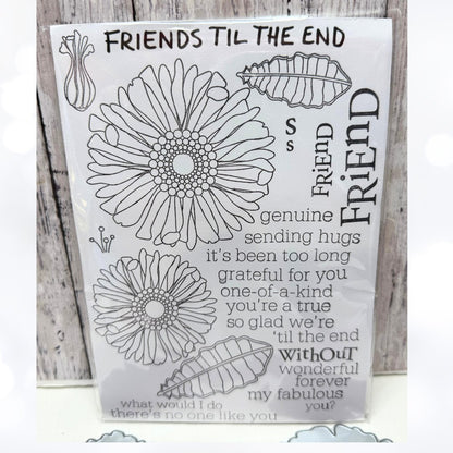 Papertrey Ink FRIENDS TIL THE END Flowers Floral Rubber Stamps Dies