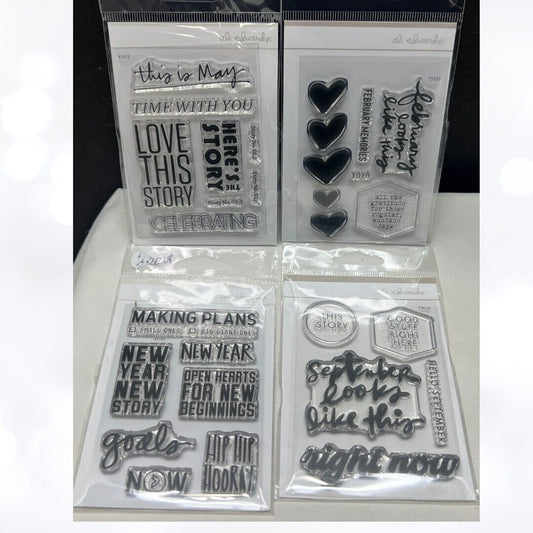 Ali Edwards LOVE NEW YEARS September Planner Journal 3x4 Rubber Stamps Lot