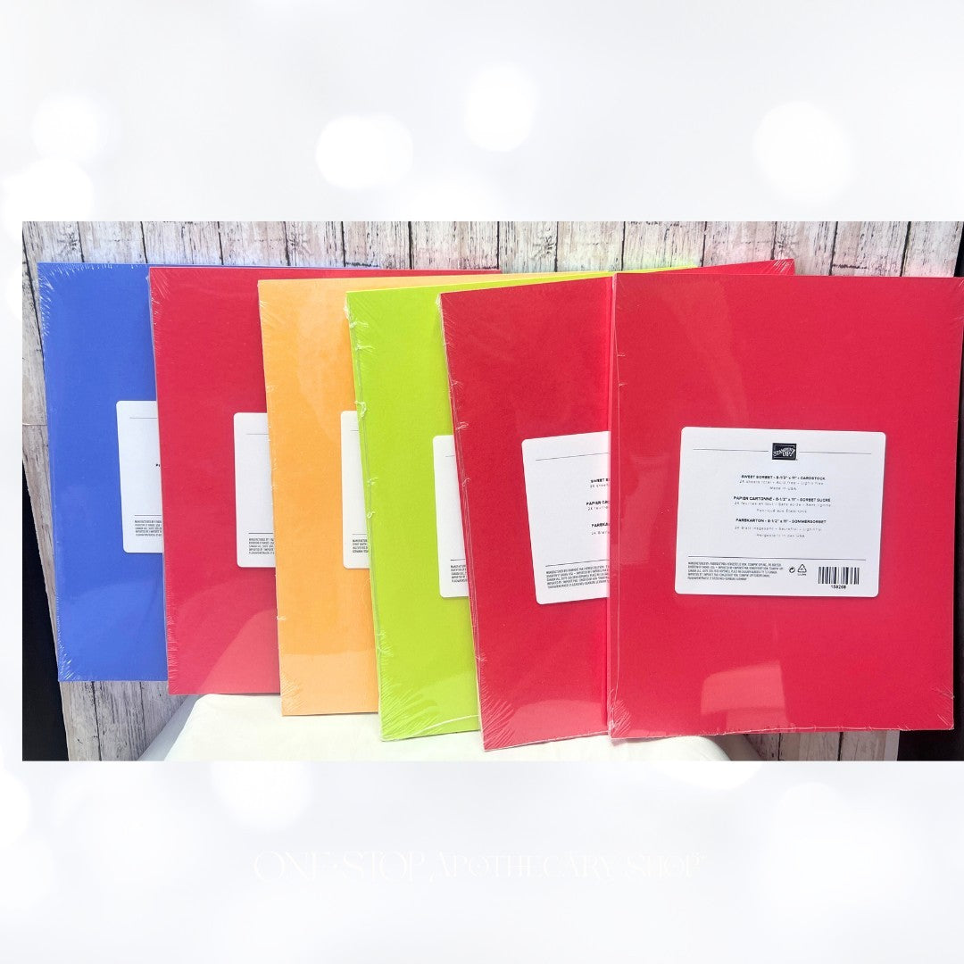Stampin Up IN COLORS 8.5x11 Cardstock Paper Packs Lot of 6
