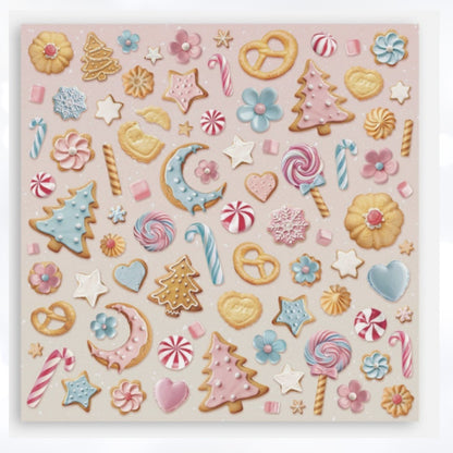 Stamperia CANDY CHRISTMAS 12x12 8x8 Cardstock Papers Packs Set of 2