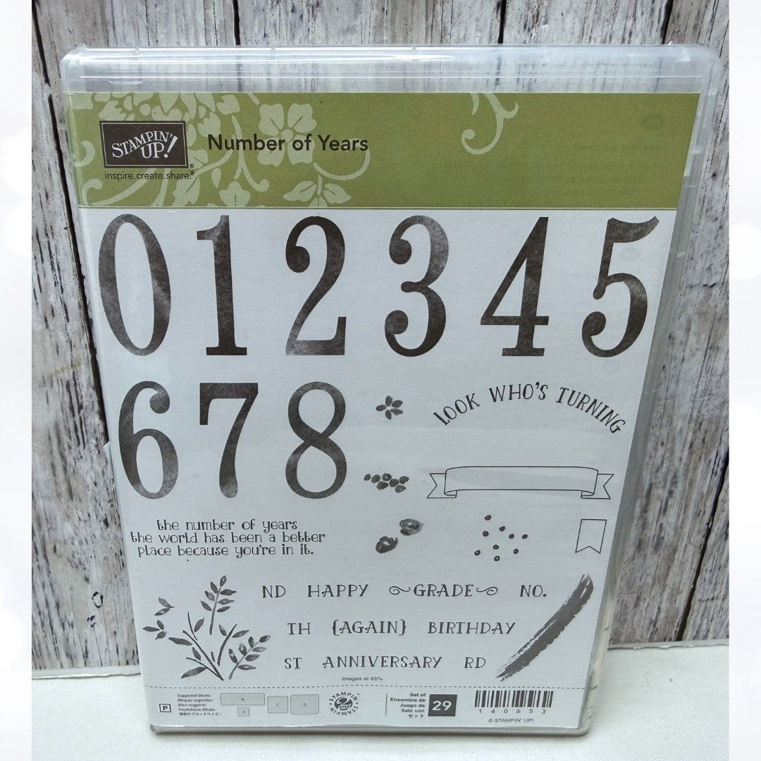 Stampin Up NUMBER OF YEARS Anniversary Birthday School Rubber Stamps