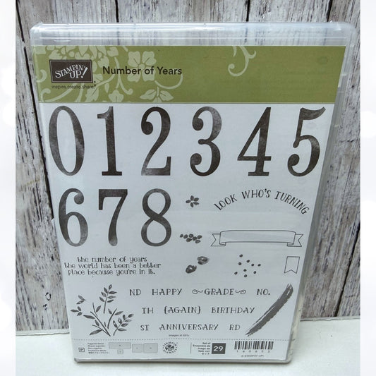 Stampin Up NUMBER OF YEARS Anniversary Birthday School Rubber Stamps