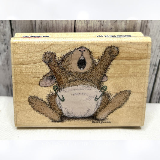 House Mouse YAAAWN Baby Shower Hoppers Rabbit Bunny Rubber Stamp