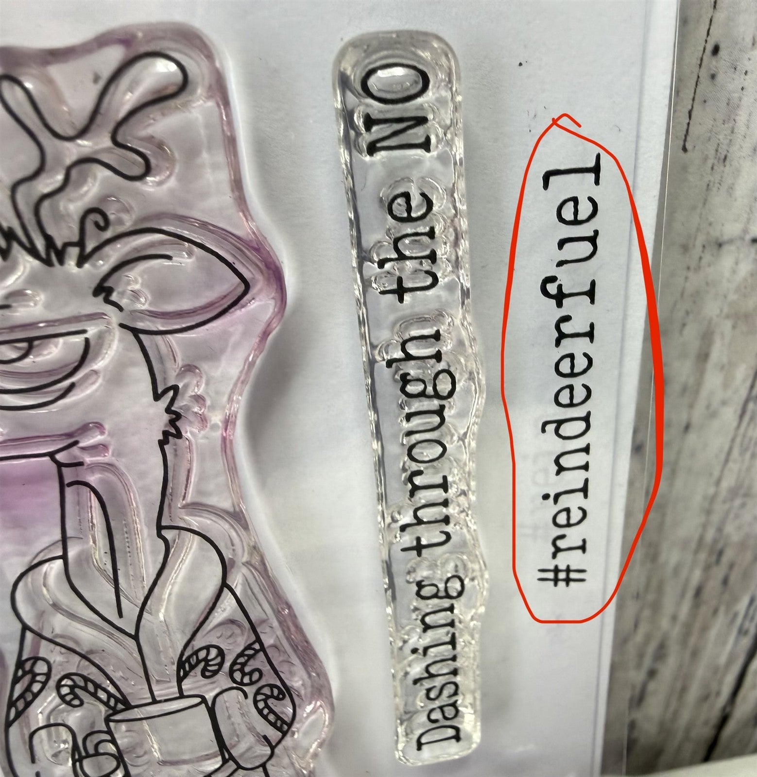Rabbit Hole Designs CHRISTSMAS REINDEER Coffee Rubber Stamps Dies AS IS**