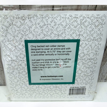 Impression Obsession COVER A CARD Music Notes Chainlink Stripes Rubber Stamps 