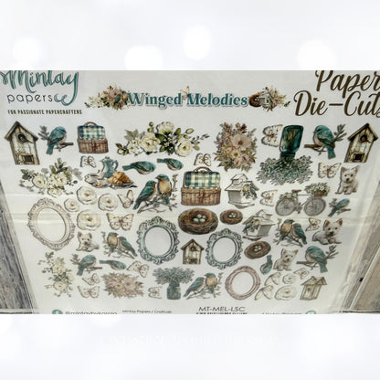 Mintay WINGED MELODIES 12x12 Paper Cardstock Die Cuts Elements Kit